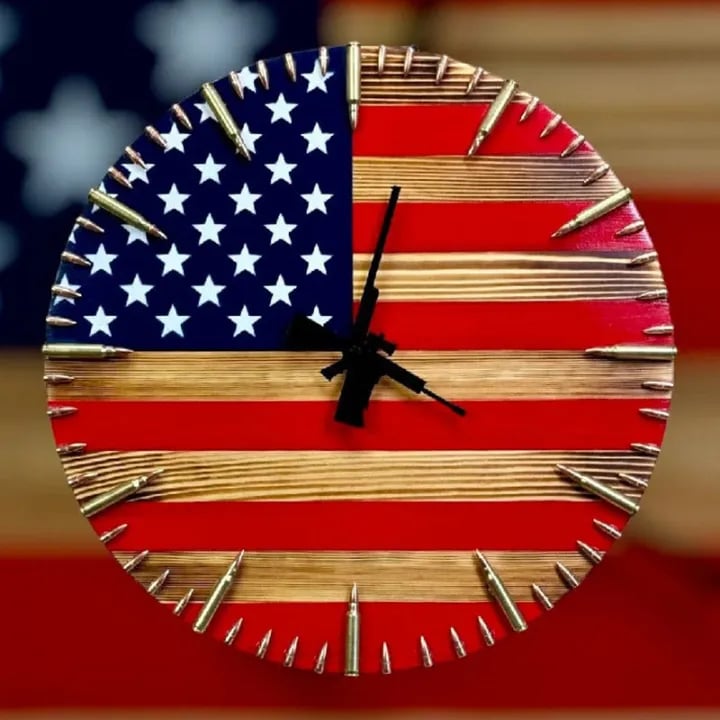 Veteran's Day Pre-Sale 60% OFFš„Handmade Patriotic American Flag ClockšBUY 2 FREE SHIPPING