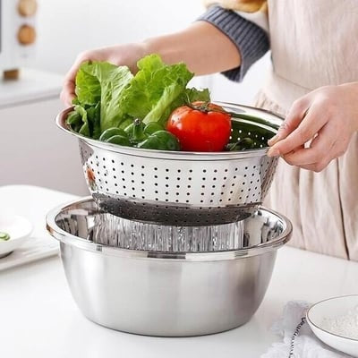 Premium 3-in-1 Multifunctional Stainless Steel Bowl & Grater Set