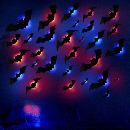 The Secret to a Next-Level Halloween-🎁3D Bat Design LED Decoration