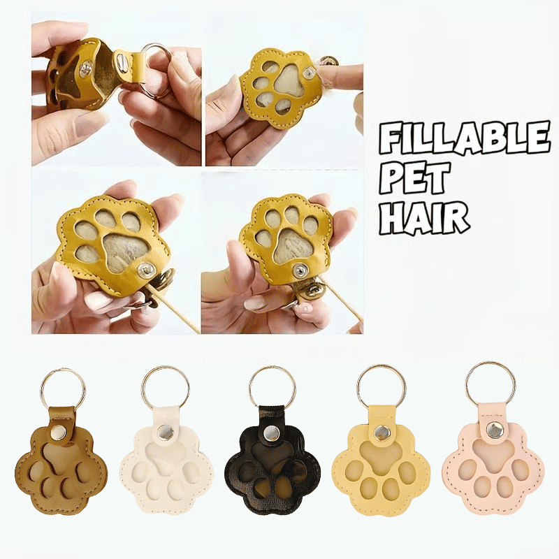 🐾Pet Paw Shaped Leather Keychain - Keep Them By Your Side✨