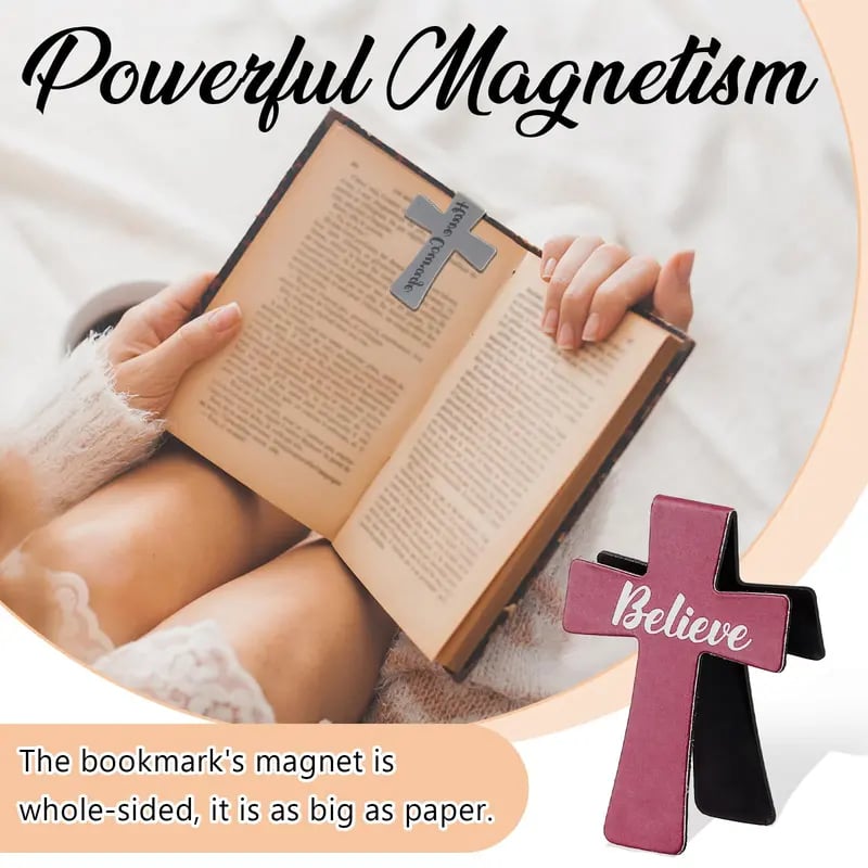 📖12 Pcs Magnetic Cross Bookmarks Gifts for Bible Study, Readers, Teachers, Students🌸✝️