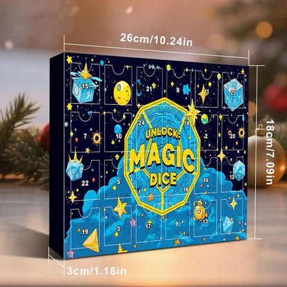 🔥LAST DAY 49% OFF - 🎄🎲2025 Christmas Dice Advent Calendar -with 24 holes Include Badge