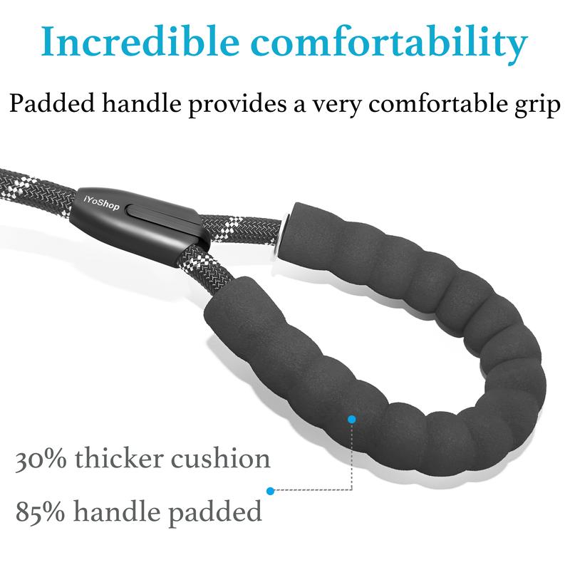 🐶Heavy Duty Dog Leash with Shock Absorbing Bungee for Walking 2 Dogs (25-150 lbs)