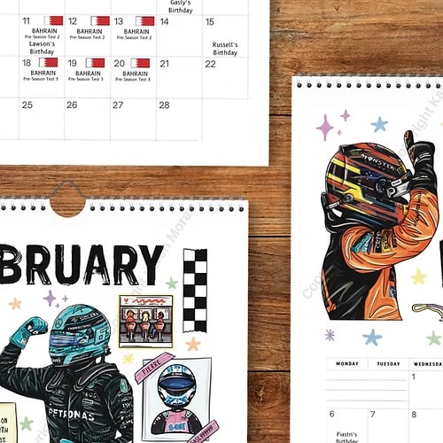 🏎️📅F1 Scrapbook Race Calendar 2026 — The Ultimate Fan’s Race-Ready Wall Calendar