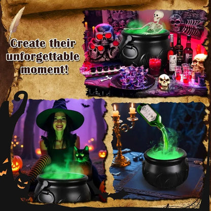 ✨🎃Halloween Decorations Indoor - Witches Cauldron with Magic Floating Potion Bottles & Fog Maker