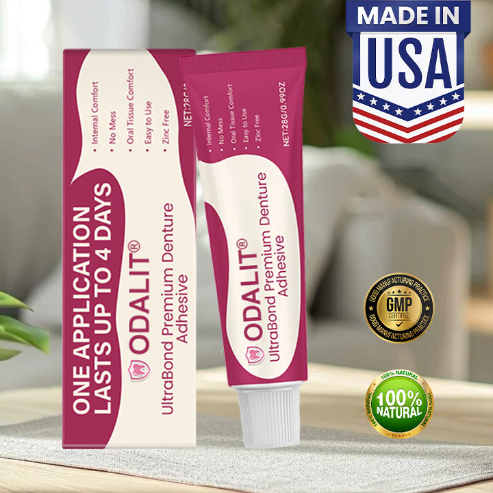 ODALIT® UltraBond Premium Denture Adhesive 🔥(Clinically Proven 4-Day Hold for Secure, Comfortable & Zinc-Free Denture Fit 🦷)