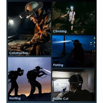 🔥HOT SALE 70% OFF✨150000 lumen rechargeable headlamp-60H long battery life detachable