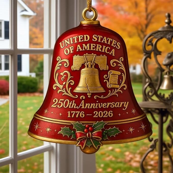 🌟Proudly made in Texas, USA🔔United States 250th Anniversary Bell Ornament
