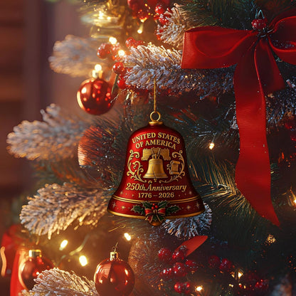 🌟Proudly made in Texas, USA🔔United States 250th Anniversary Bell Ornament