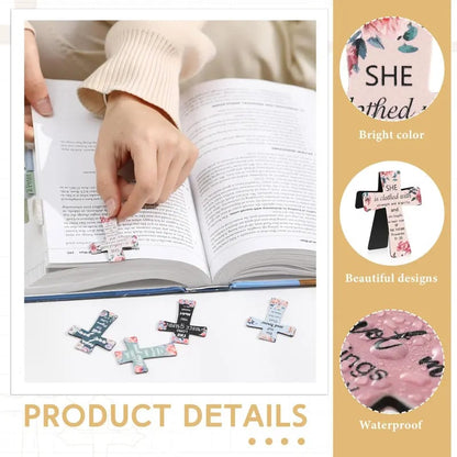 📖12 Pcs Magnetic Cross Bookmarks Gifts for Bible Study, Readers, Teachers, Students🌸✝️