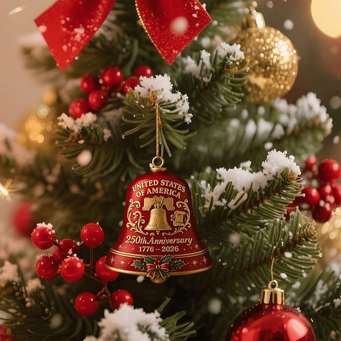 🌟Proudly made in Texas, USA🔔United States 250th Anniversary Bell Ornament