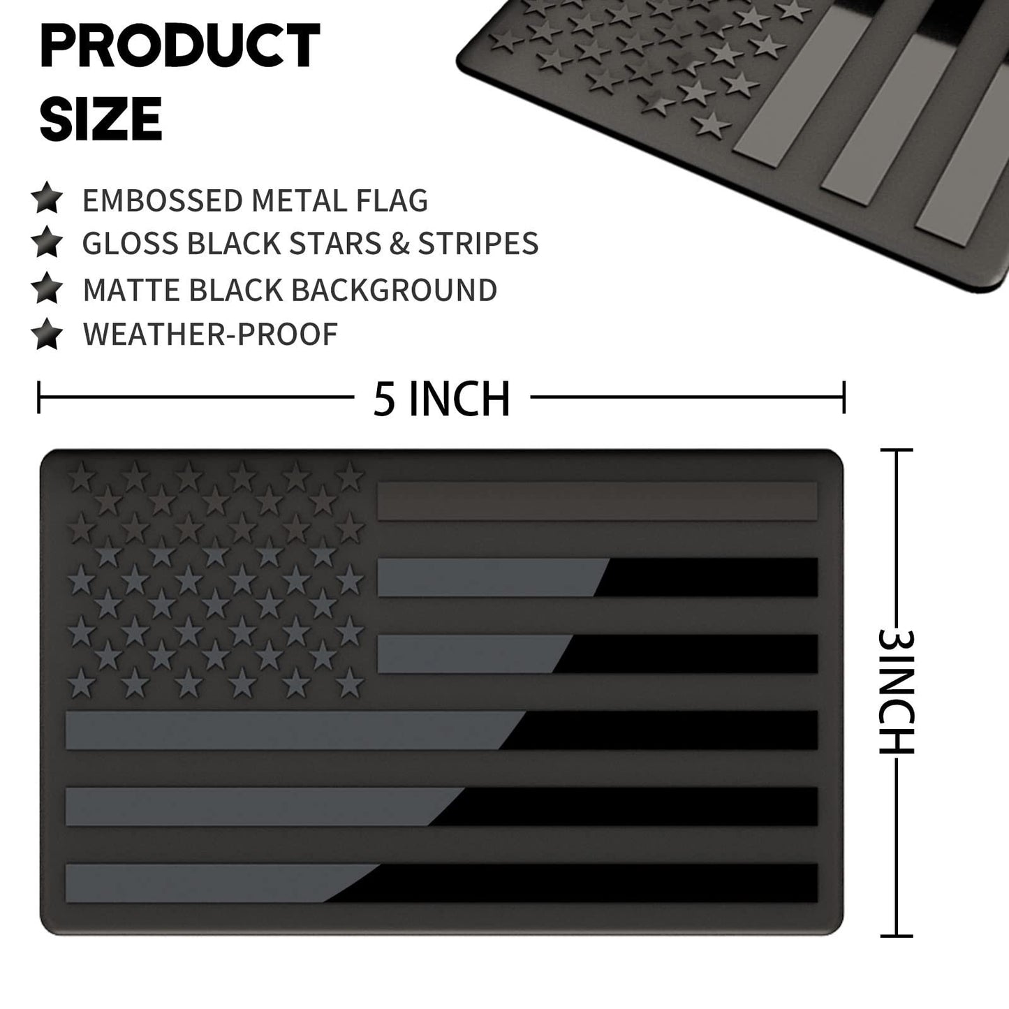Last Day 49% OFF 🔥 3D All-Black American Flag Emblem Decal