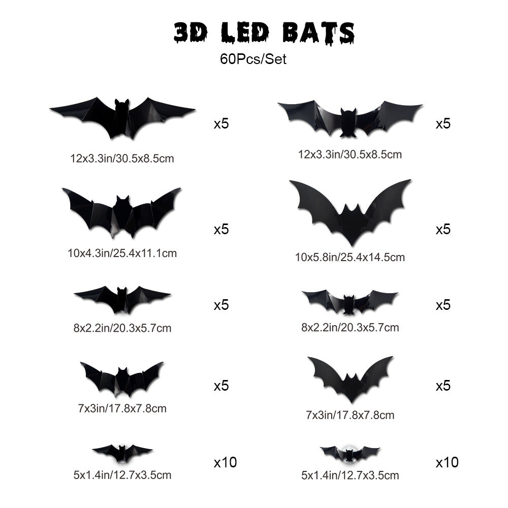 The Secret to a Next-Level Halloween-🎁3D Bat Design LED Decoration