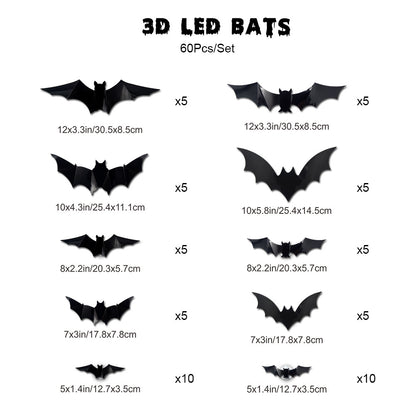 The Secret to a Next-Level Halloween-🎁3D Bat Design LED Decoration