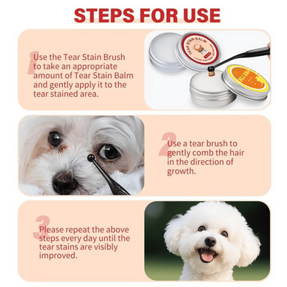Pet Tear Stain Protection Cream & Brush Set