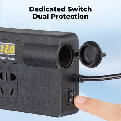 💥LAST DAY SALE 49% OFF💥Car Truck Inverter 12V-24V to 220V with Smart Chip QC3.0 Fast Charging for Laptops Tablets & Phones USB Ports Included Wireless Carplay Adapter