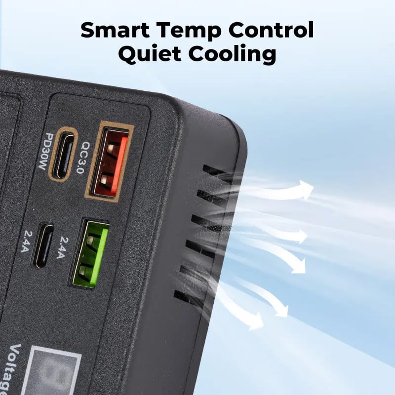 💥LAST DAY SALE 49% OFF💥Car Truck Inverter 12V-24V to 220V with Smart Chip QC3.0 Fast Charging for Laptops Tablets & Phones USB Ports Included Wireless Carplay Adapter