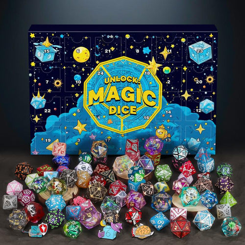 🔥LAST DAY 49% OFF - 🎄🎲2025 Christmas Dice Advent Calendar -with 24 holes Include Badge