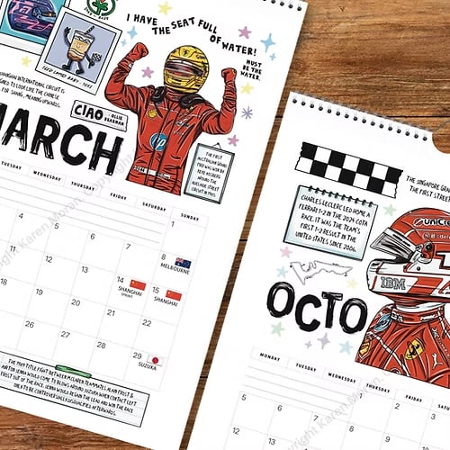 🏎️📅F1 Scrapbook Race Calendar 2026 — The Ultimate Fan’s Race-Ready Wall Calendar