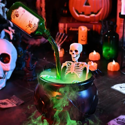 ✨🎃Halloween Decorations Indoor - Witches Cauldron with Magic Floating Potion Bottles & Fog Maker