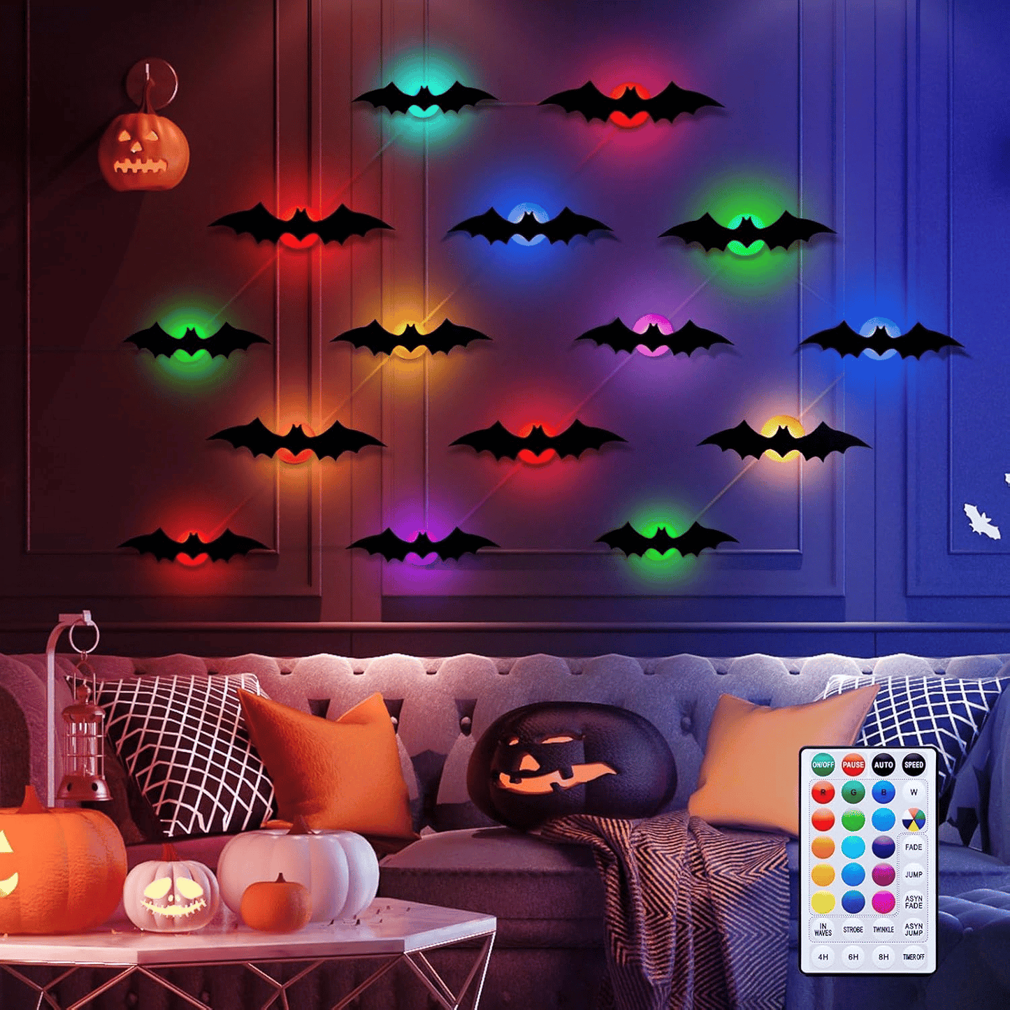 The Secret to a Next-Level Halloween-🎁3D Bat Design LED Decoration