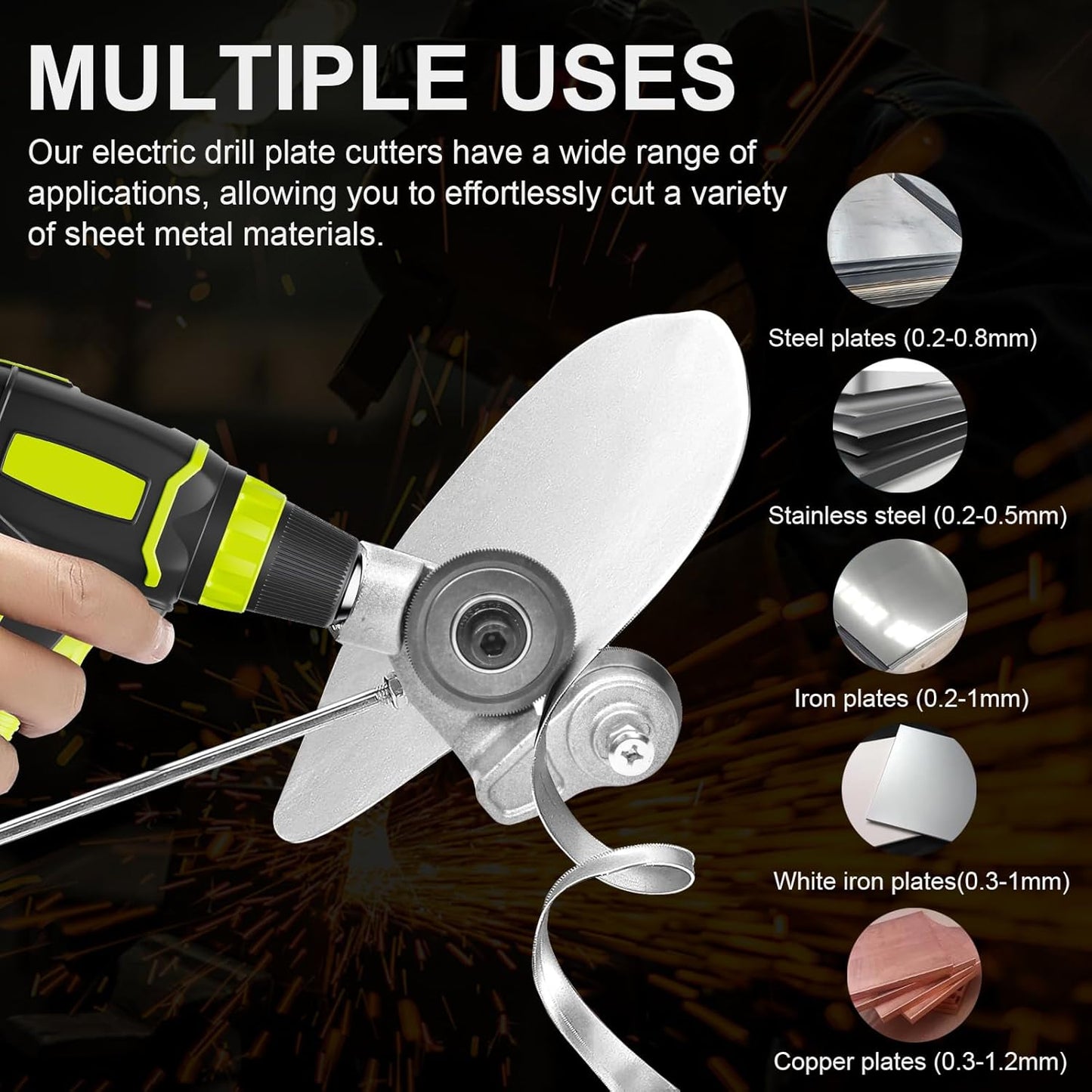 🔥Sheet Metal Cutter Drill Attachment 🛠️
