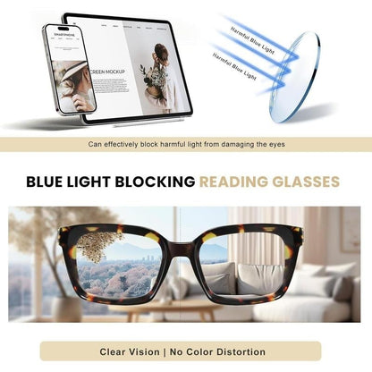 ✨👓3 Pack Tortoiseshell Reading Glasses – Blue Light Blocking Oversized Square Readers