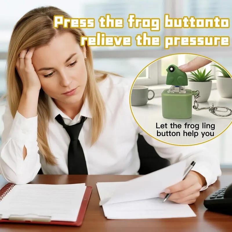 🐸 Croaking Frog Keychain - Realistic Sound Effect Stress Relief Toy