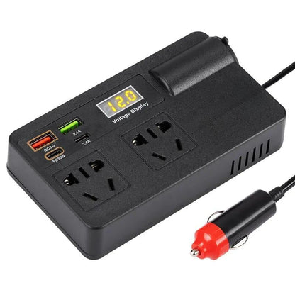 💥LAST DAY SALE 49% OFF💥Car Truck Inverter 12V-24V to 220V with Smart Chip QC3.0 Fast Charging for Laptops Tablets & Phones USB Ports Included Wireless Carplay Adapter