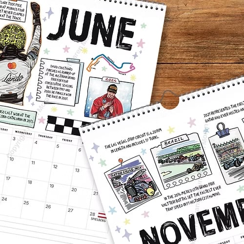 🏎️📅F1 Scrapbook Race Calendar 2026 — The Ultimate Fan’s Race-Ready Wall Calendar