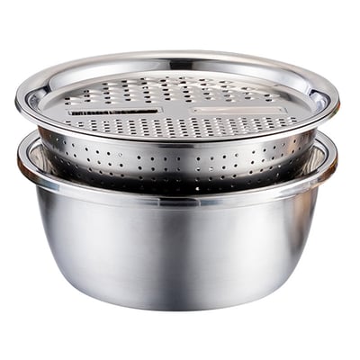 Premium 3-in-1 Multifunctional Stainless Steel Bowl & Grater Set