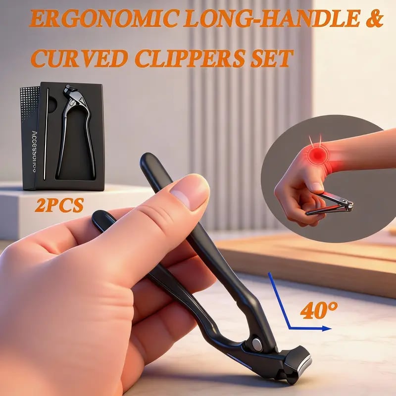 ✂️ Curved Nail Clipper for Thick Nails — Easy on the Hands