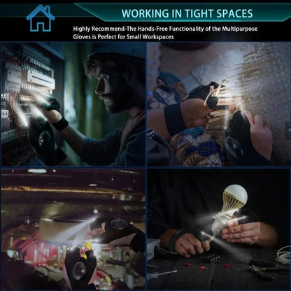 🔥🔥Hands-Free LED Half Finger Gloves