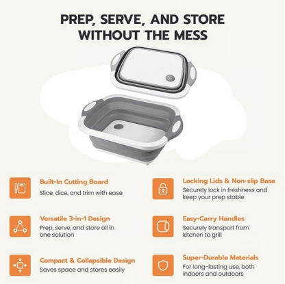 🔥🌡️🍗🥗BBQ & Meal Prep Tub | Collapsible Prep Tub🍖🏕️