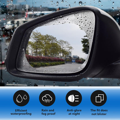 🔥LAST DAY 49% OFF - 4Pcs Anti-Rain Rearview Mirror Film — Drive Safely in Any Weather 🌧️