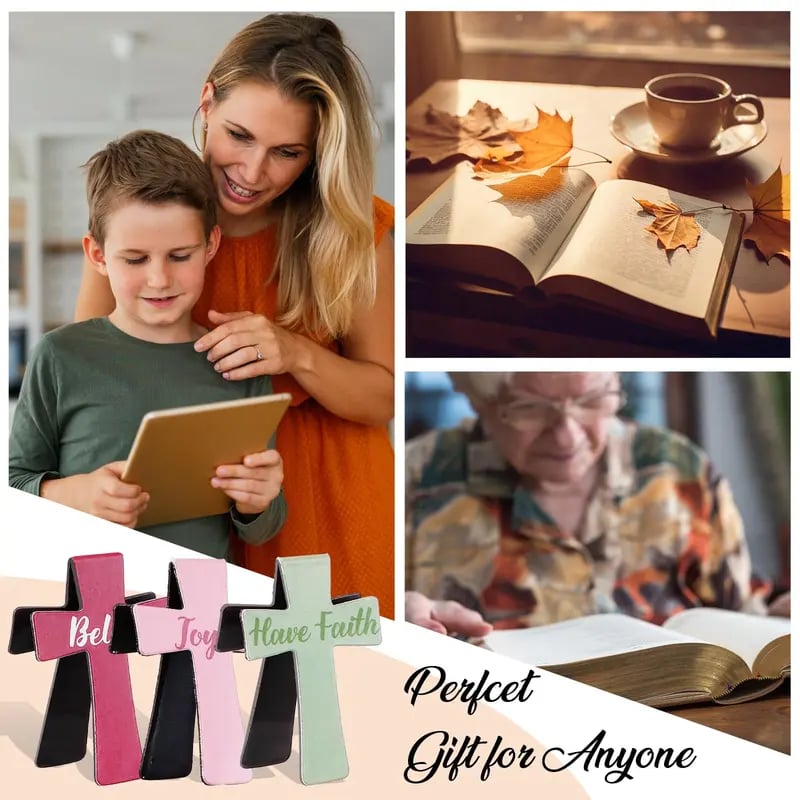 📖12 Pcs Magnetic Cross Bookmarks Gifts for Bible Study, Readers, Teachers, Students🌸✝️