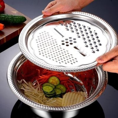 Premium 3-in-1 Multifunctional Stainless Steel Bowl & Grater Set
