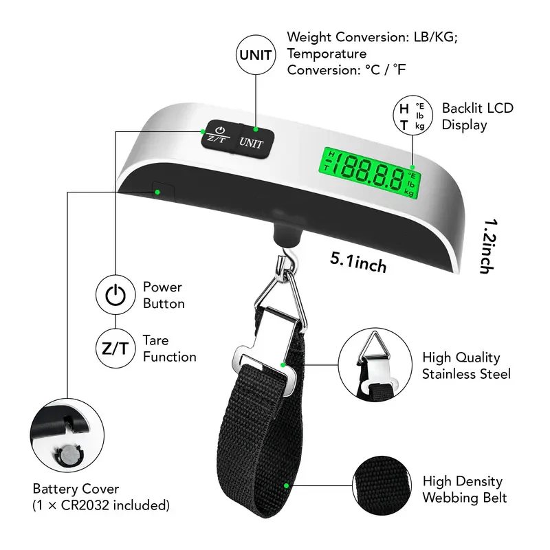 🔥Portable Digital Luggage Scale Accurate Weighing🧳⚖️