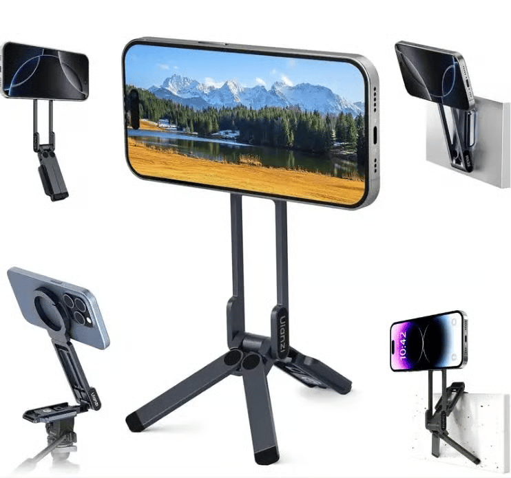 Magnetic Phone Tripod for iPhone, MA38 Portable Phone Holder Mini Tripod for Magsafe