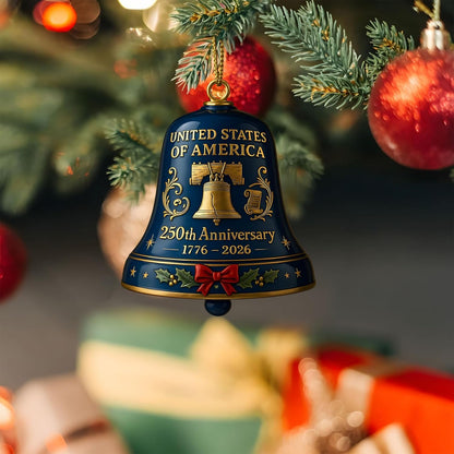 🌟Proudly made in Texas, USA🔔United States 250th Anniversary Bell Ornament
