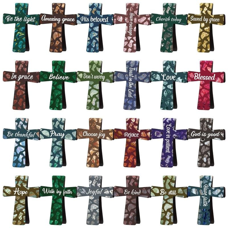 📖12 Pcs Magnetic Cross Bookmarks Gifts for Bible Study, Readers, Teachers, Students🌸✝️