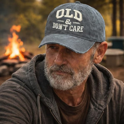 🔥Vintage Distressed"OLD & DON'T CARE"Cap
